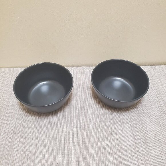 Set of 2 Stoneware Ikea of Sweden Bowls 12011 Dishes MATTE Finish Gray Blue - Picture 1 of 6